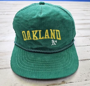 Vintage Oakland A’s Athletics Cord Roped Zip Slide Strapback Mütze grün - Bild 1 von 4
