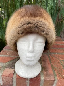 Cute Muskrat Fur Hat w/Front Brim Large 23” Around - Picture 1 of 6