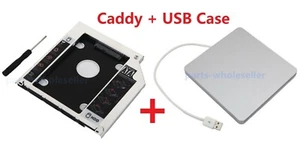 2nd HDD SSD Unibody Caddy for Macbook Pro + USB Enclosure Case for Slot-in ODD - Picture 1 of 14