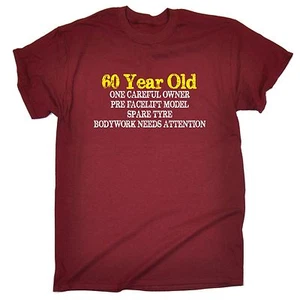 60 Year Old One Careful Owner T-SHIRT birthday gift Retire Old birthday gift - Picture 1 of 9