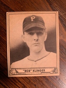 1940 PLAYBALL #165 BOB KLINGER PITTSBURGH PIRATES BASEBALL CARD EX/MT