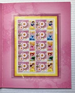 Paquete de oficina de correos de princesa Disney 2007 con hoja de 10 x 50c con pestañas de princesa - Imagen 1 de 4