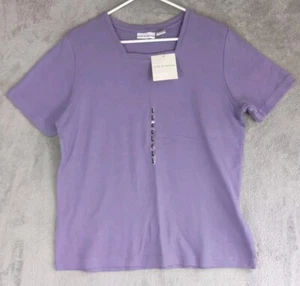 Croft & Barrow T-Shirt Top Women’s Large Purple Cotton Short Sleeve - Picture 1 of 7