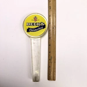 Becks Oktober Fest Yellow Plastic Beer Tap Handle - Picture 1 of 3