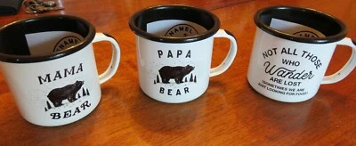 NEW Metal Enamel Camping Mugs With 5 Different Cute Quotes Choose Your Favorite - Image 1 of 4