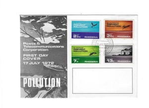 RHODESIA 1972 FDC "Pollution" - with insert - Picture 1 of 2