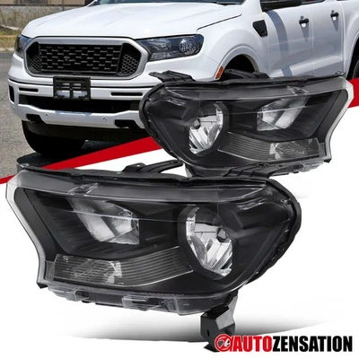 Fit 2019-2023 Ford Ranger XL XLT Black Headlights Headlamps Left+Right 20 21 22 — 第 1/4 张图片
