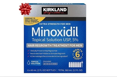 Extra-Strength 5% Minoxidil for Men, Hair Regrowth Treatment, Six-Month Pack - Image 1 of 4