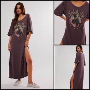 Free People x Vintage Souls Saddle Up Waffelstrick Western Boho Maxikleid S - Bild 1 von 18