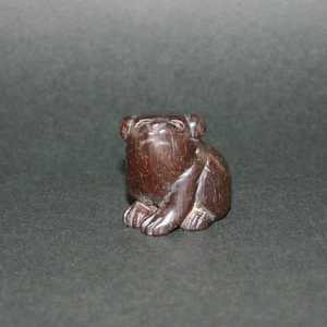 Era Netsuke perro talla en madera Sagemono - Imagen 1 de 8