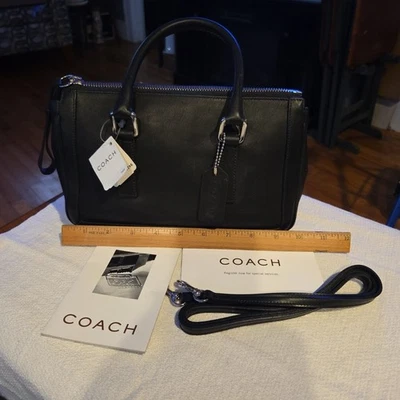 Coach Bon Sm Zip Satchel Black  Leather B1P-9421 New - Image 1 of 4