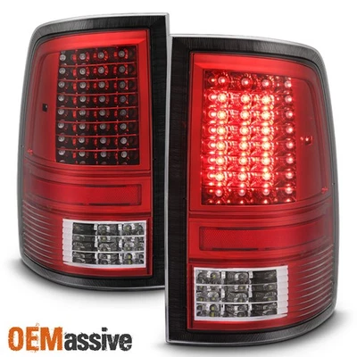 Fits 09-18 Dodge RAM *C-Shaped* Design Red Clear LED TailLights Taillamps LH+RH - Image 1 of 4