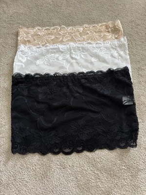 Nuevo paquete de 3 tops de sujetador bandeau de encaje para mujer, talla XL del Reino Unido Foto 1 de 4