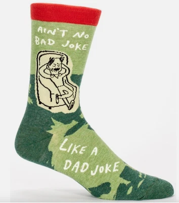 Divertidos calcetines para hombre * AZUL Q * No es una broma mala como una broma de papá verde y rojo Foto 1 de 4