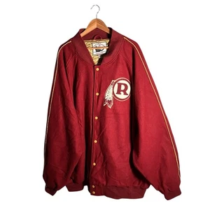 Mitchell & Ness Redskins Varsity Jacke Herren Gr. 5XL Rot Wolle Druckknopf NFL - Bild 1 von 14