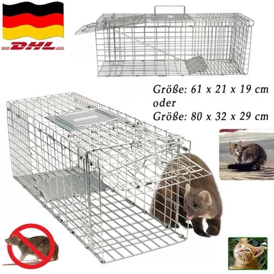 Profi Marderfalle Lebendfalle Waschbärfalle Fuchs Katzen Kaninchen Ratten Falle - Bild 1 von 4