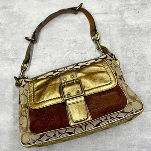 Coach 1496 Soho  One shoulder　Signature Gold Leather Suede Special Edition 2004 - Picture 1 of 14