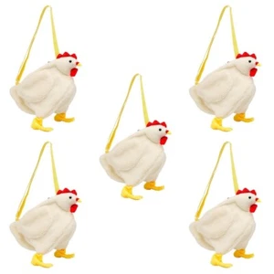 5 Pieces Rooster Plush Bag Miss Chicken Wallet Cute Kawaii Purse - Picture 1 of 12