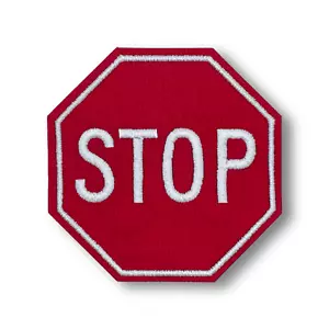 Stop Sign Road Sign Patch | Iron-On & Sew-On Patch - Picture 1 of 2
