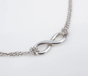 Tiffany & Co. Infinity Pendant Necklace Double 16" Sterling Silver $345 NS2277 - Picture 1 of 4