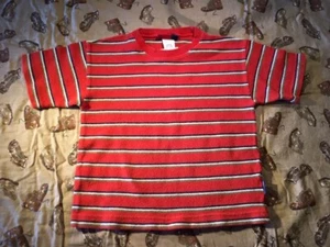 Vintage Gymboree 1998 Weekend At The Lake orange striped waffle shirt top 4 5 EC - Picture 1 of 2