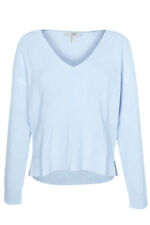 Esprit Women's V Neck Cotton Blue Knit Sweater Size M L XL