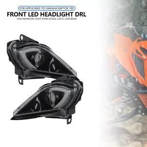 Pair DRL Headlights for Yamaha Raptor 700 700R YFZ450 YFZ450R YFZ450X 2006-2023 - Picture 1 of 18