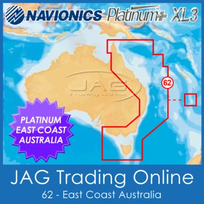 NAVIONICS PLATINUM+ 62P XL3 - EAST & NORTH AUSTRALIA - 2D/3D GPS MAP SONAR CHART - Image 1 of 4