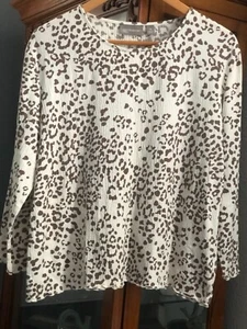 Croft & Barrow Classic Tee Cheetah Leopardenmuster pflegeleicht Damen Größe M - Bild 1 von 4