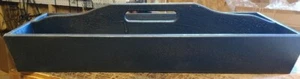 WOODEN BOX WITH HANDLE COLONIAL AMERICANA 23 1/2" x10 1/2" x6 H DISTRESSED BLACK - Picture 1 of 3