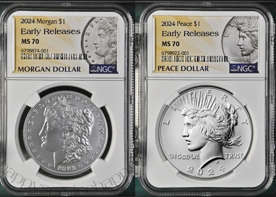 2024 Morgan & Peace Silver Dollar Uncirculated NGC MS70 Early Releases  ER % - Image 1 of 1