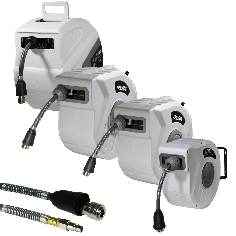 Druckluftschlauch Aufroller Schlauchtrommel Automatik Trommel 10m-30m hellgrau - Bild 1 von 1