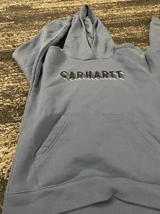 Blue carhartt Pullover hoodie Boys Size 10/12 - Picture 1 of 1