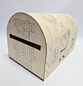 Christmas Wood Mailbox Creatology North Pole Color-In Children Craft - Picture 1 of 5