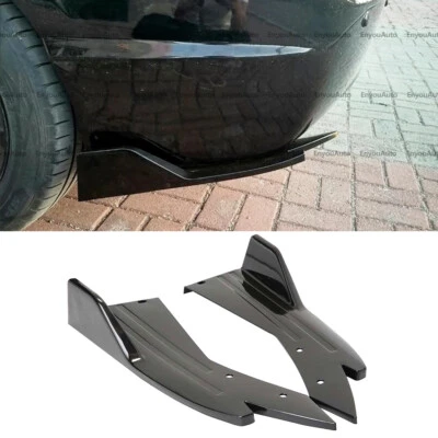 For Acura Integra Universal Rear Bumper Lip Splitter Diffuser Glossy Black - Image 1 of 4