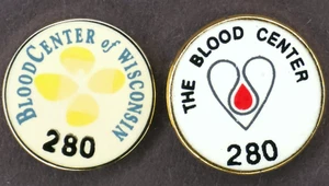 C1980s Vintage Blood Center Wisconsin Donation Award Enamel Lapel Pin LOT 280 PT - Picture 1 of 5