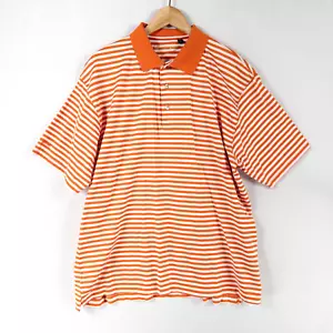 Ben Hogan Poloshirt Herren Medium Orange Weiß Streifen Baumwolle Kurzarm Relaxed - Bild 1 von 8