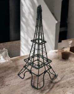 Draht Eiffelturm Skulptur Paris Frankreich Vintage inspiriert Deko Kunstwerk - Bild 1 von 10