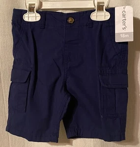 Cargo Shorts Baby Boy Carter's Navy Adjustable Waist 18 Months - Picture 1 of 2