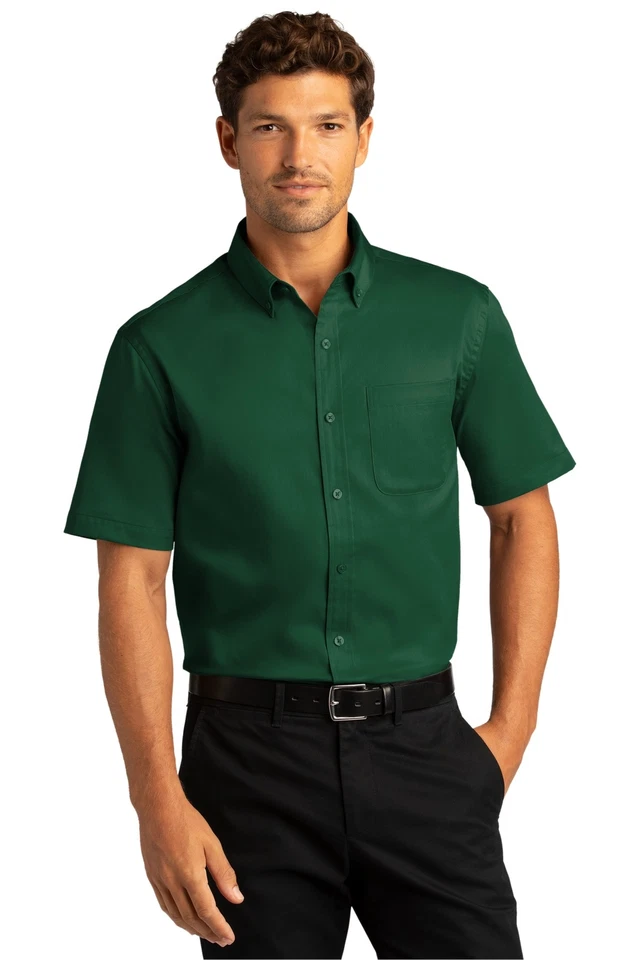 Port Authority W809 Mens Short Sleeve SuperPro React Twill Dress Shirt - Image 1 of 1