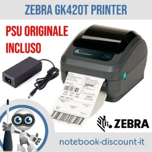 Zebra Gk420t Stampante Termica Diretta/Trasferimento Inchiostro GRADO A + PSU - Foto 1 di 2