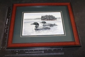 RICHARD DE WOLFE SIGNATURE ART PRINT 1,000 ISLANDS SIGNED FAMILY OUTING LOONS - Picture 1 of 6