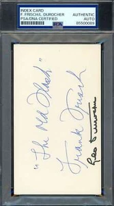 Frankie Frisch Leo Durocher PSA DNA Coa Signed 3x5 Index Card Autographed - Picture 1 of 1