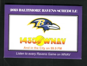 Baltimore Ravens--Horario de bolsillo 2013--WNAV/Centro de vacaciones Leo's - Imagen 1 de 2