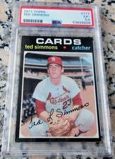 TED SIMMONS 1971 Topps Rookie Card RC PSA 5.5 EX+ St. Louis Cardinals HOF🔥🔥🔥$