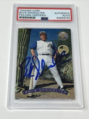 Signed 1996 Topps Stadium Club BUCK SHOWALTER MEMBERS ONLY card PSA DNA Auto - Image 1 of 3