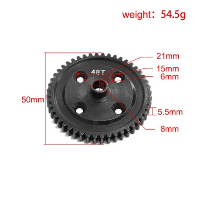 46T 48T Steel Center Differential Gear Spur Gear For KM 1/7 Rally E8082 RC Car - Image 1 of 4