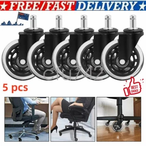 5pcs Rollerblade Office Desk Chair Wheels Replacement Rolling Caster Grip Ring - Picture 1 of 7