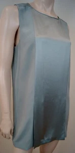 T BY ALEXANDER WANG Jade 100% Silk Satin Panel Round Neck Sleeveless Top M BNWT - Picture 1 of 7