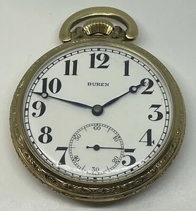 BUREN POCKET WATCH 7 Jewels Swiss Runs - Picture 1 of 21